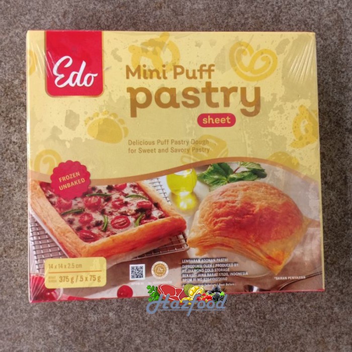 

EDO Mini Puff Pastry Sheet Adonan Kulit Pastry Lembaran 375gr