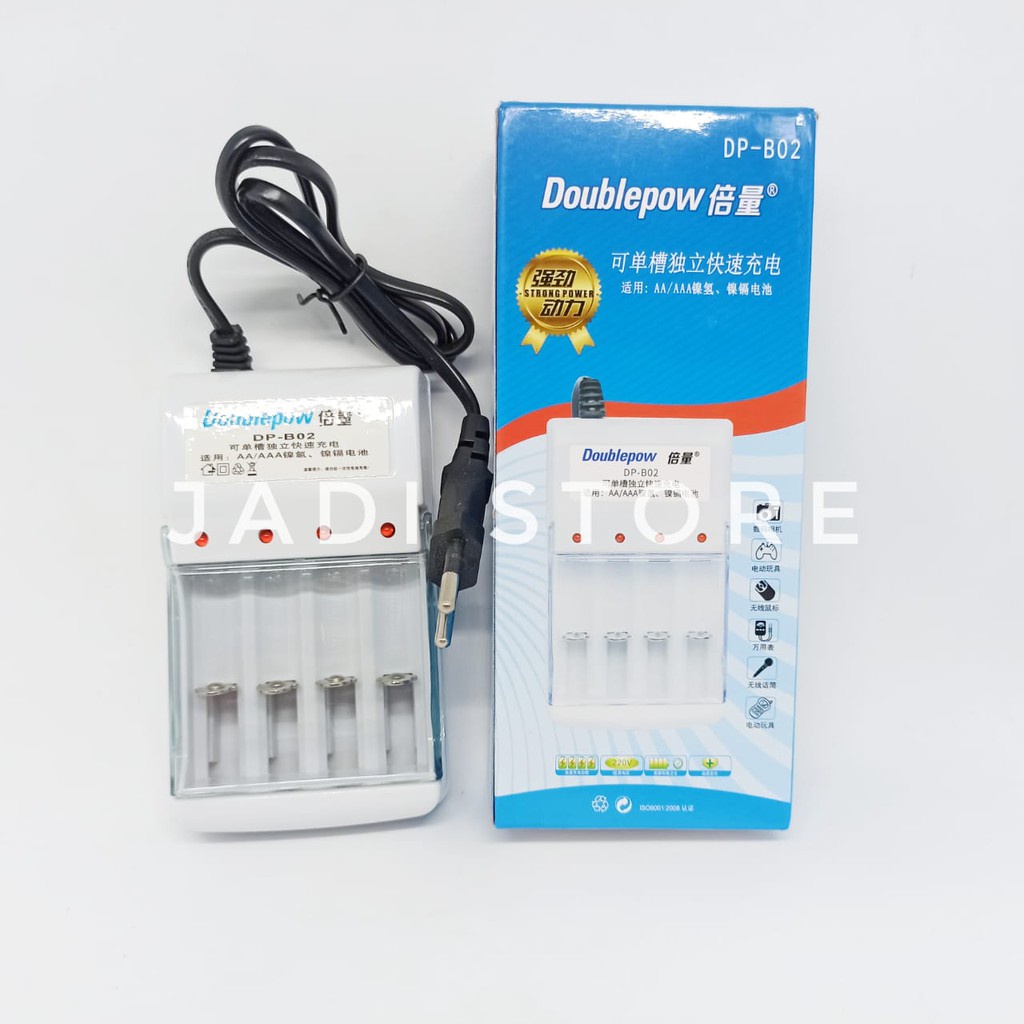 Charger Baterai 4 Slot AA AAA Charger Baterai AA Charger Baterai AAA Ces Baterai AA AAA Doublepow Ch
