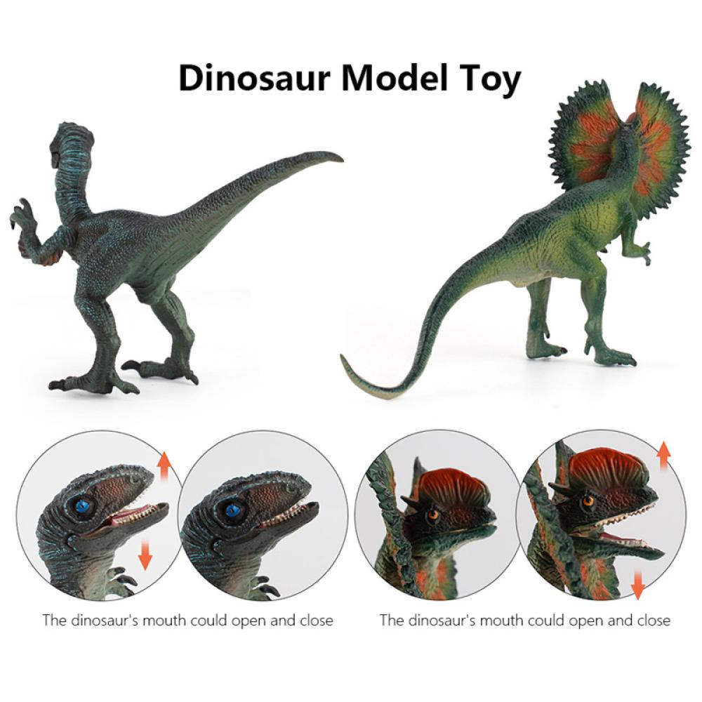 Timekey Jurassic Mainan Simulasi Dinosaurus PVC Action Figure Model Dino Mainan Manusia Hidup Dilophosaurus Dinosaurus Ornamen K3X6