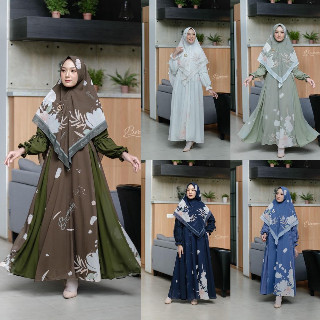Terbaru syar'i Random - Gamis set khimar ceruty babydoll HAYNA faiza NISRINA SALSA ORI bermerks syar