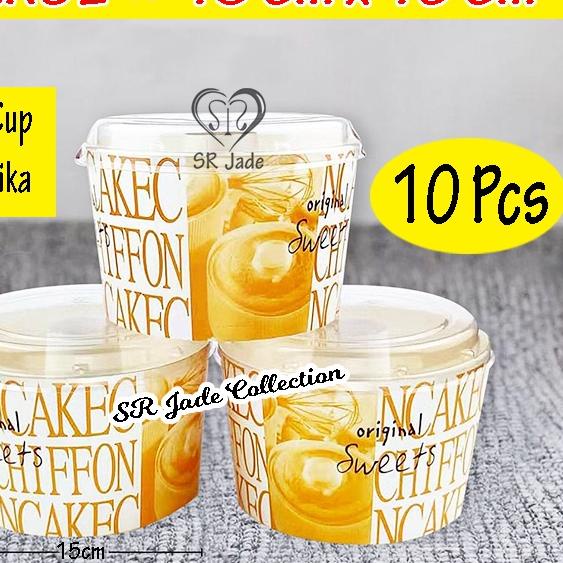 ℗ Loyang Chiffon Kertas Premium + Tutup Mika / Baking Cup Case 15 Cm 11,5 cm Mini Chiffon ~ SR Jade 