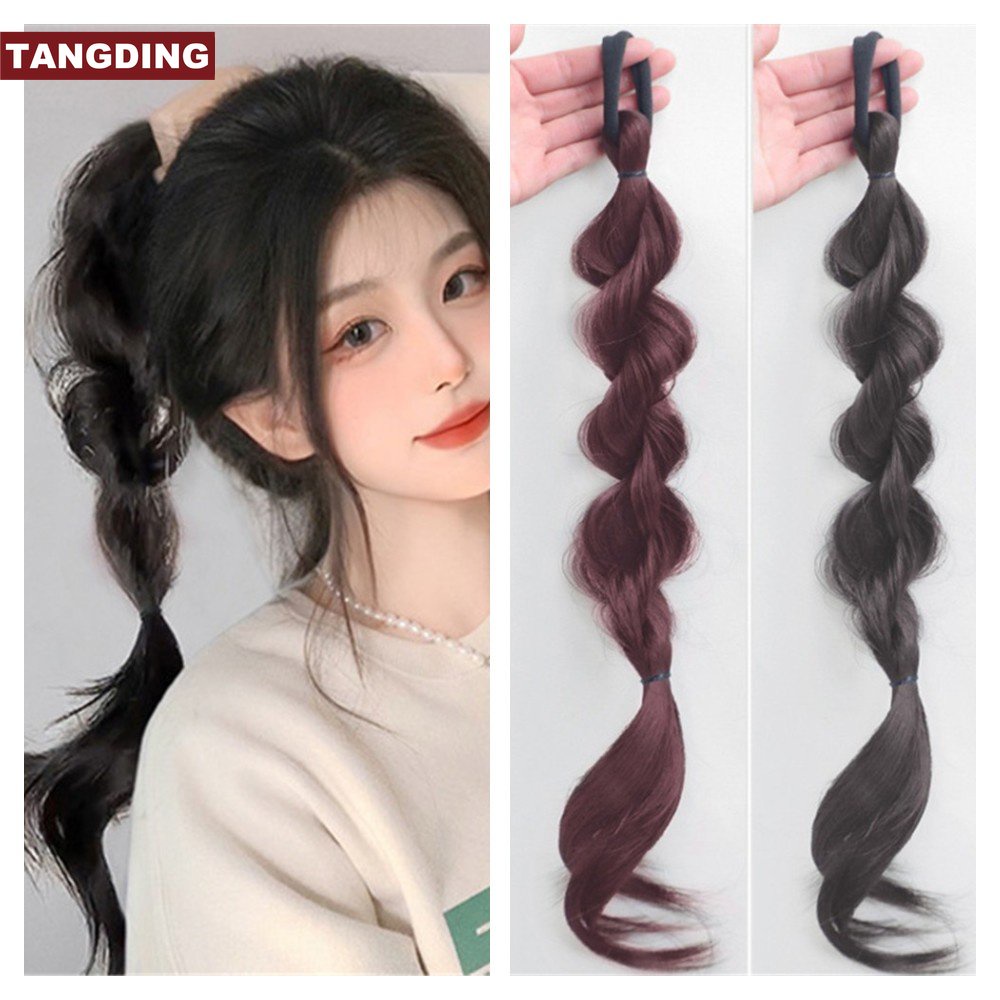 [COD Tangding] 2 Pcs Bubble Fluffy Twist Ponytail Wig Y2K Manis Keren Gadis Kepang Rambut Ekstensi Aksesoris