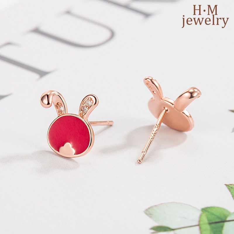 Bunny Temperature-Sensitif Warna-Berubah Telinga Giwang Bermutu Tinggi2023Tahun Baru Anting Merah Hadiah