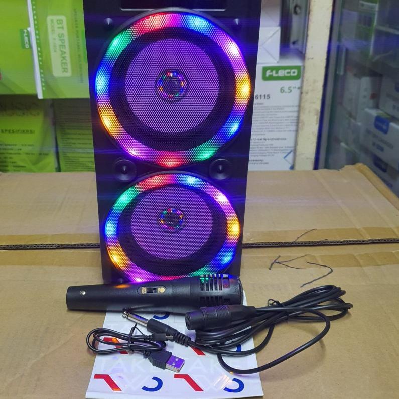 ✻ COD Speaker Bluetooth Fleco F 6582 LED Bonus Mic/Salon Fleco/Speaker Karaoke FLeco F-6582/Salon Bl