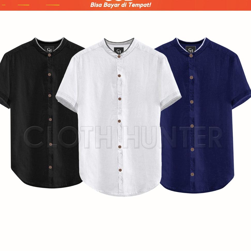 BIG SALE Baju Koko Pria Lengan Pendek Kemeja Muslim Dewasa DZAKIR Original Bandung Terbaru