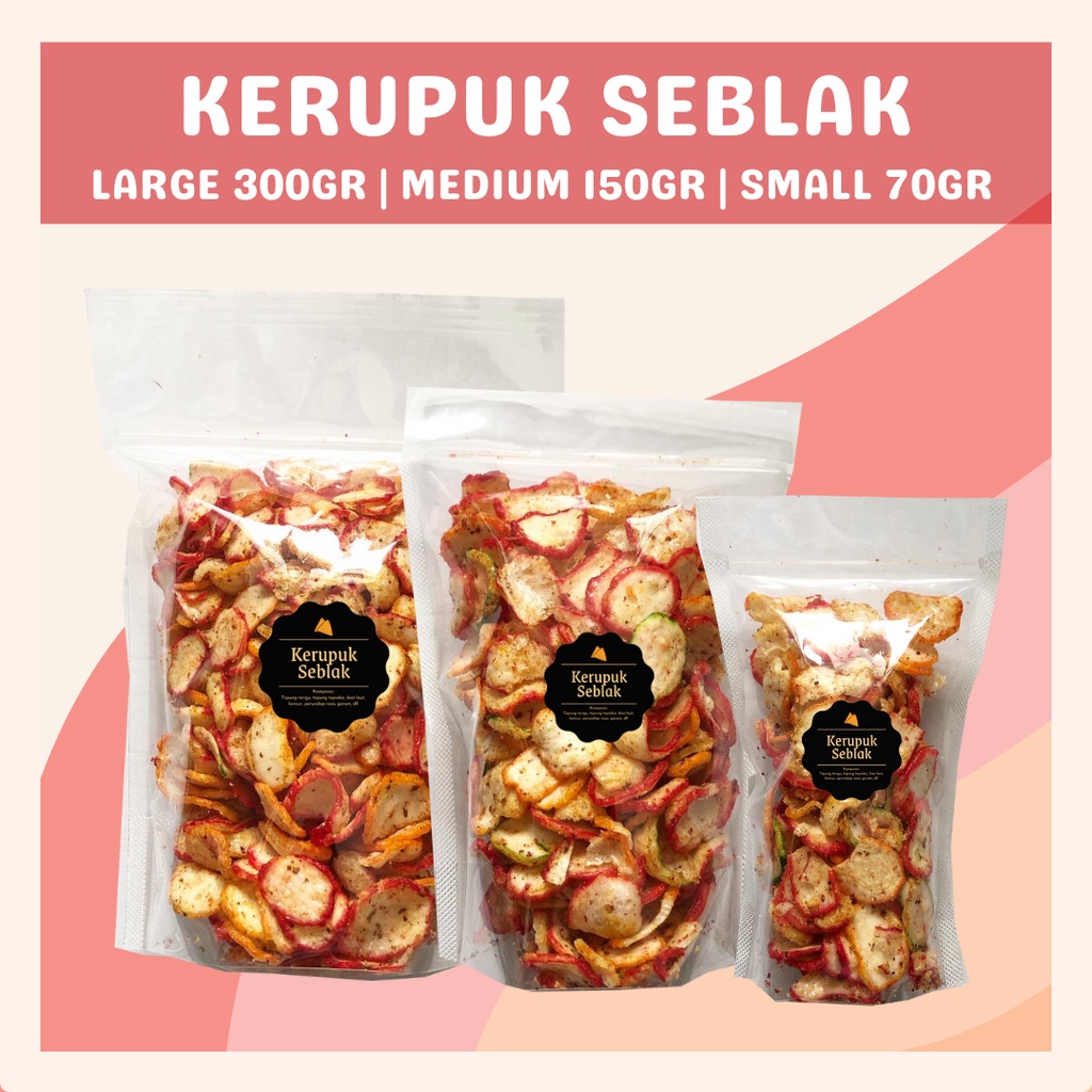 [DELISH SNACKS] Kerupuk Seblak Kencur (M) 150gr / Snack Cemilan Camilan Pedas Gurih / Kripik Seblak Kering