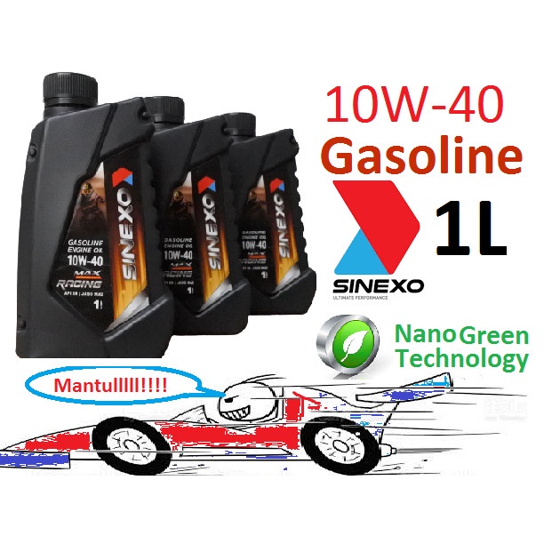 Terlaris Oli Pelumas Racing Oil Sinexo 1L 10W-40 Api Sn Jaso Ma2