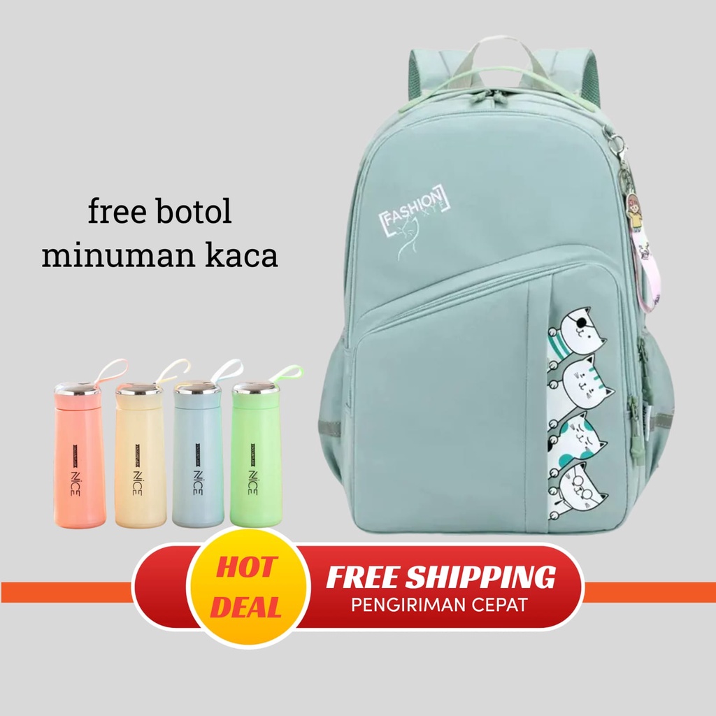 Tas Sekolah Anak Perempuan SD SMP SMA Ransel Kerja ORIGINAL Tas Sekolah Anak Laki-Laki Free  BOTOL+PULPEN