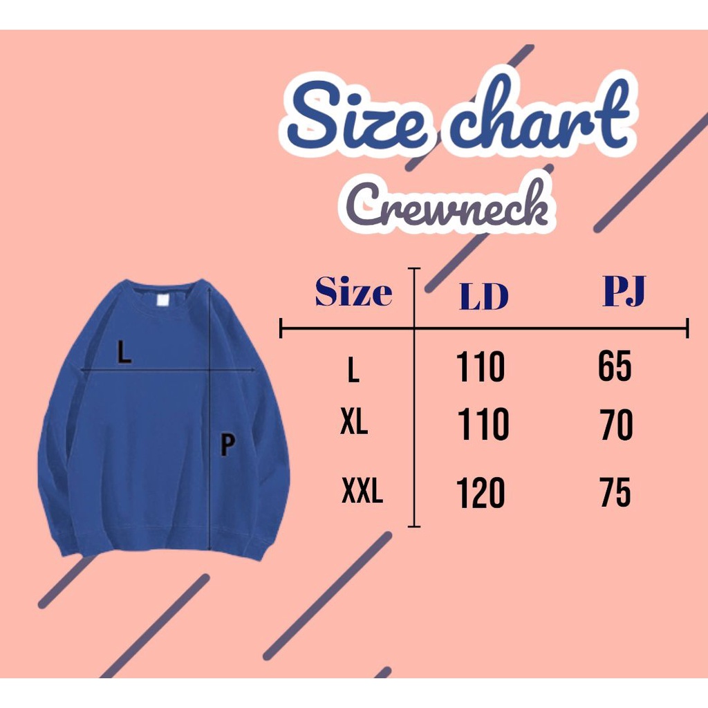 Crewneck Sweatshirt Unisex Fleece Gaya Simple Trendy L XL XXL