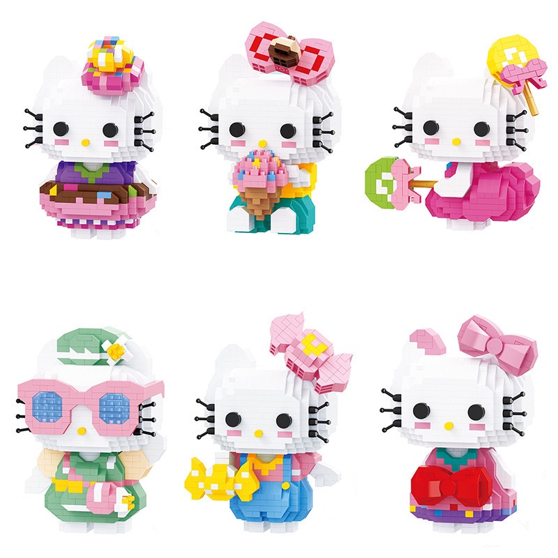 Hadiah Mainan Blok Bangunan cosplay Kucing Lucu
