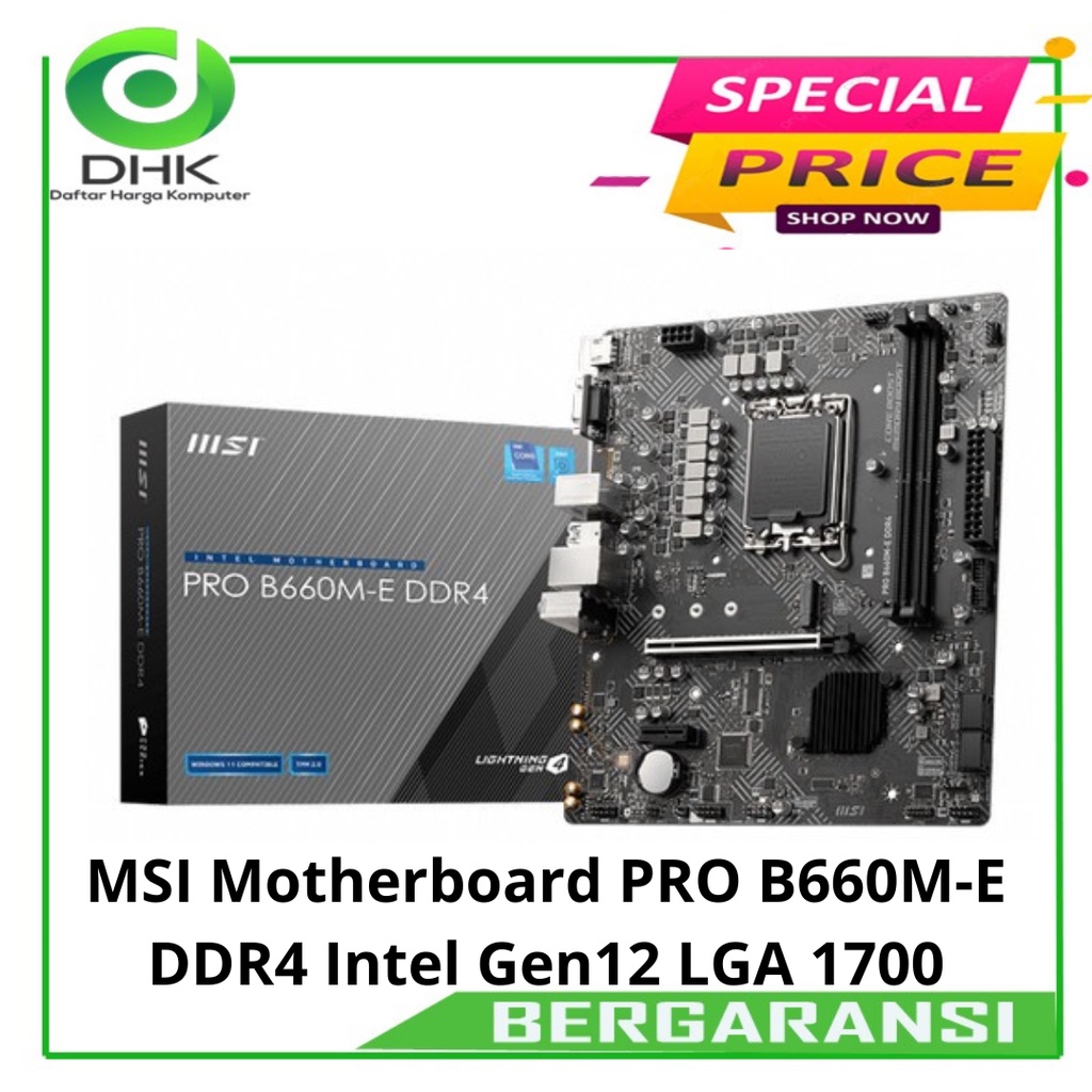 MSI Motherboard PRO B660M-E DDR4 Intel Gen12 LGA 1700