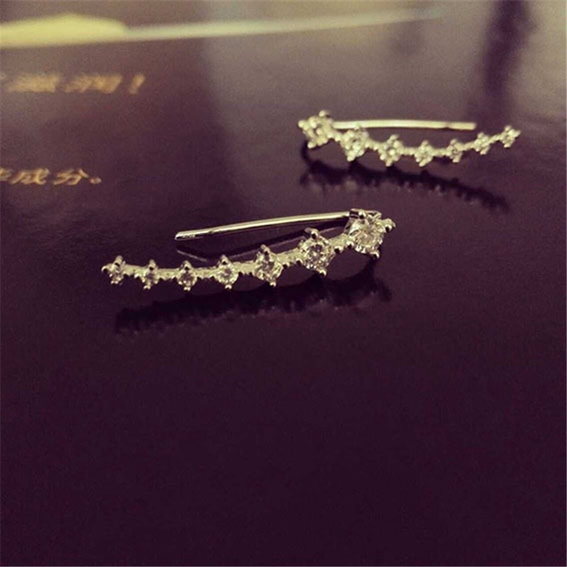 1pasang woman fashion elegant Kristal Berlian earbone Studs earring Hadiah Perhiasan