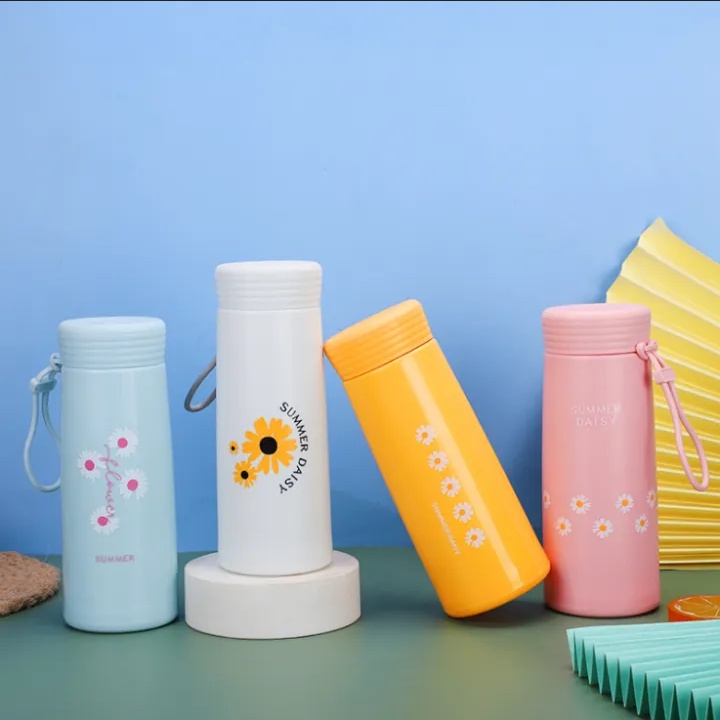 DC B ( B00013 ) BOTOL MINUM KACA BUNGA DAISY NO BOX BISA BUAT SOUVENIR / TIDAK BISA MEMILIH