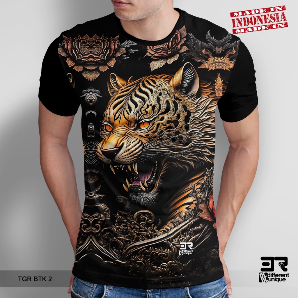 KAOS PRINT 3D DISTRO 3R UNISEX DEWASA & ANAK MOTIF HE WAN HARIMAU ( TGR BTK 2 )
