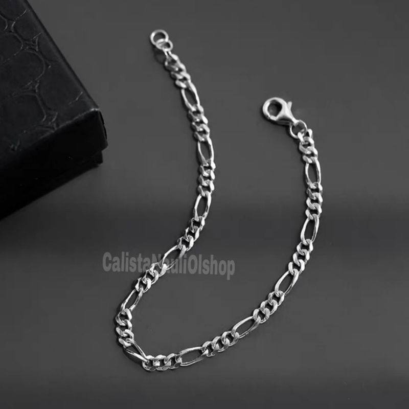 Gelang Tangan Titanium Cowo&amp;Cowe Rantai Spasi Casual Anti Karat Dan Anti Luntur