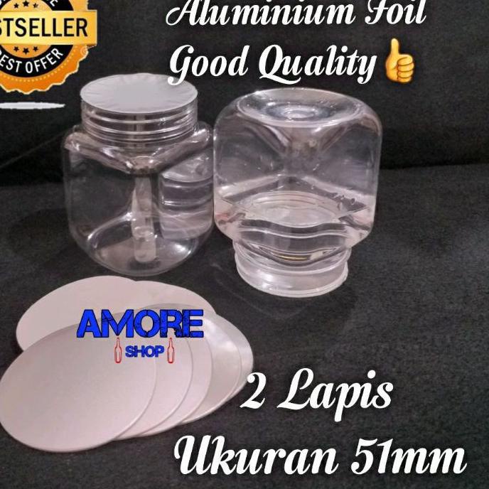 ⅍ 100Pcs - Seal Alumunium Foil - Segel Aluminium Foil / Segel Toples Sambal Untuk Toples Diameter 5c