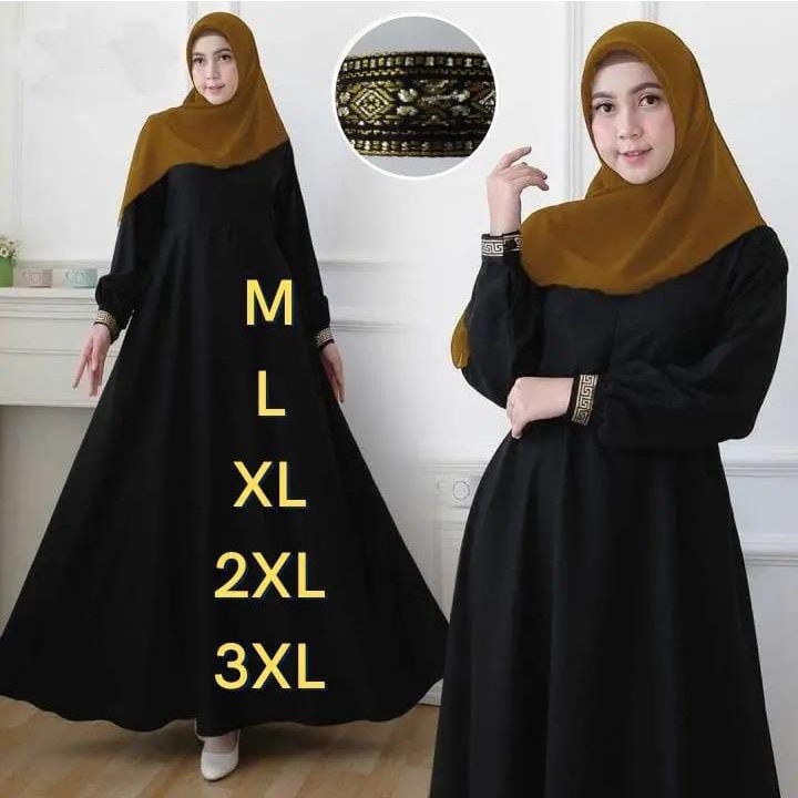 Gamis Remaja Gamis Hitam Gamis Busui Jumbo Dress Muslim Gamis Pengajian Gamis Lebaran Jumbo Gamis Mu