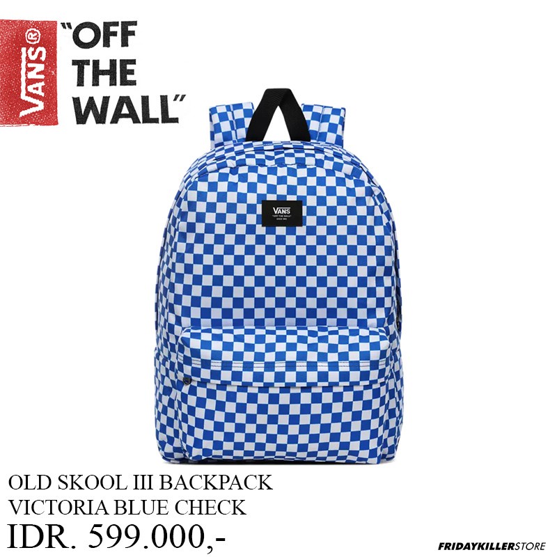 TAS PUNGGUNG VANS OFF THE WALL | OLD SKOOL III BACKPACK VICTORIA BLUE CHECKER