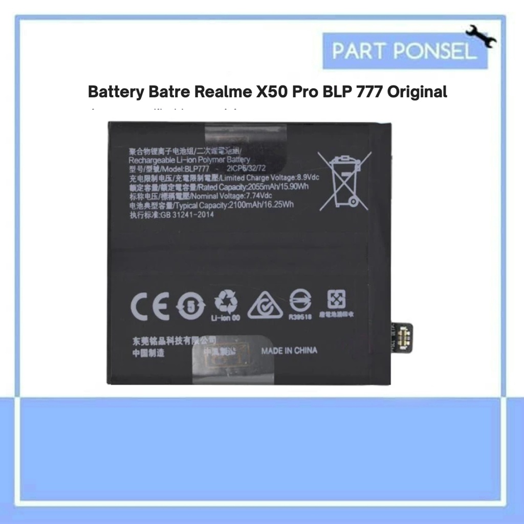 baterai Battery Batre Realme X50 Pro BLP 777 Original RealmeX50 Pro X50Pro bateraiX50Pro