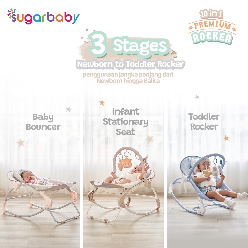 SUGAR BABY PREMIUM ROCKING 10IN1 /BOUNCER BAYI