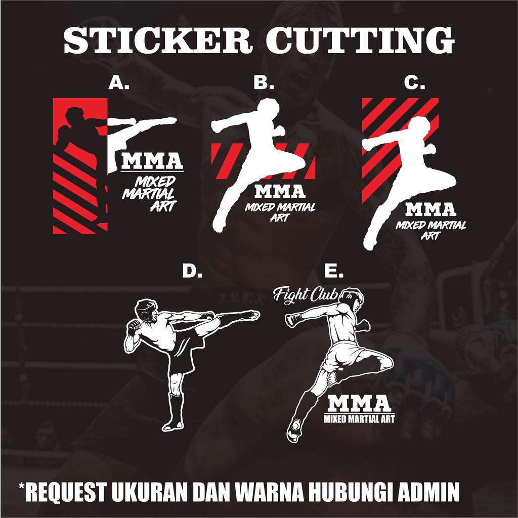 Stiker MMA Mixed Martial Art Cutting