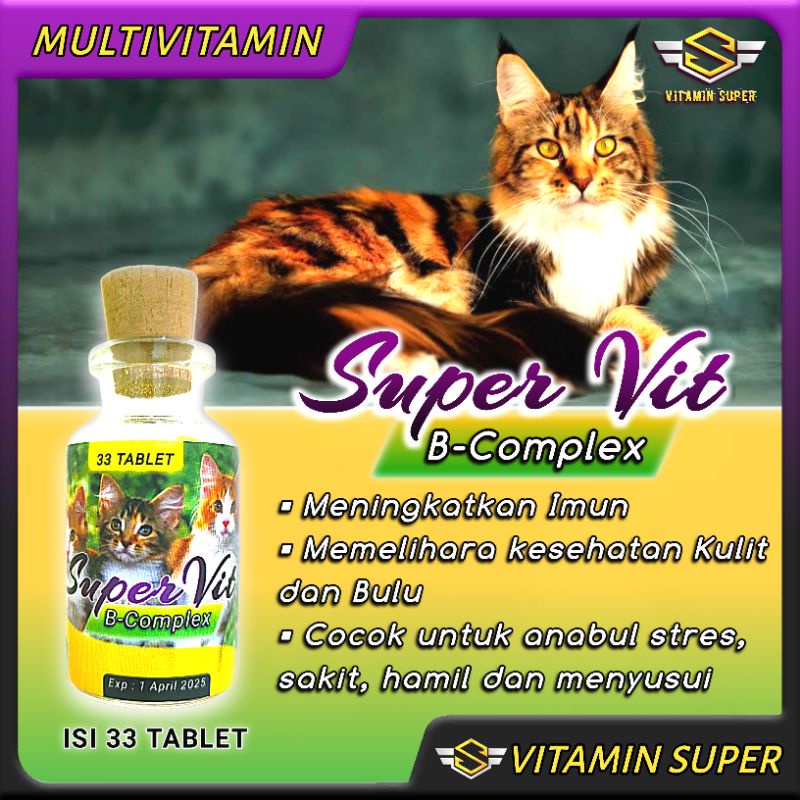 Vitamin Kucing Super Vit | Vitamin Bulu Gembul, Gemukin, Memperkuat Imun, Kucing Sakit, Stres, Hamil dan Menyusui