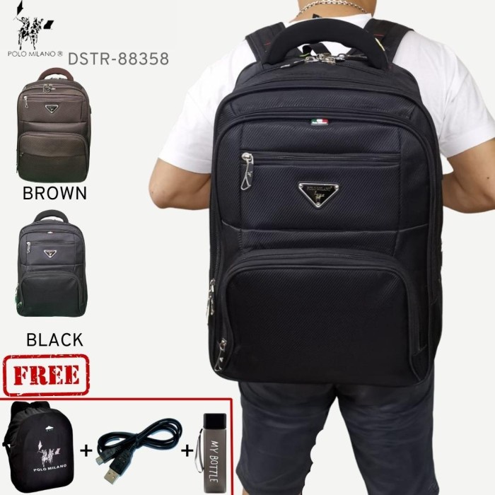 Tas Pria Tas Ransel Pria Laptop Polo Milano 88356 Fitur Usb