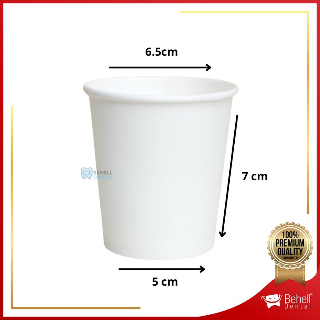 PREMIUM GELAS KUMUR PASIEN DOKTER GIGI DRG DISPOSABLE PAPERCUP / PAPER CUP / GELAS KUMUR PESTA ACARA MURAH 6.5 oz