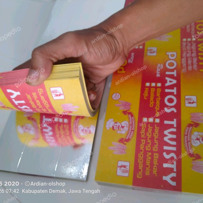 

Kertas Kemasan POTATOS Twisty Tempat wadah Kentang Spiral isi 100Lembr