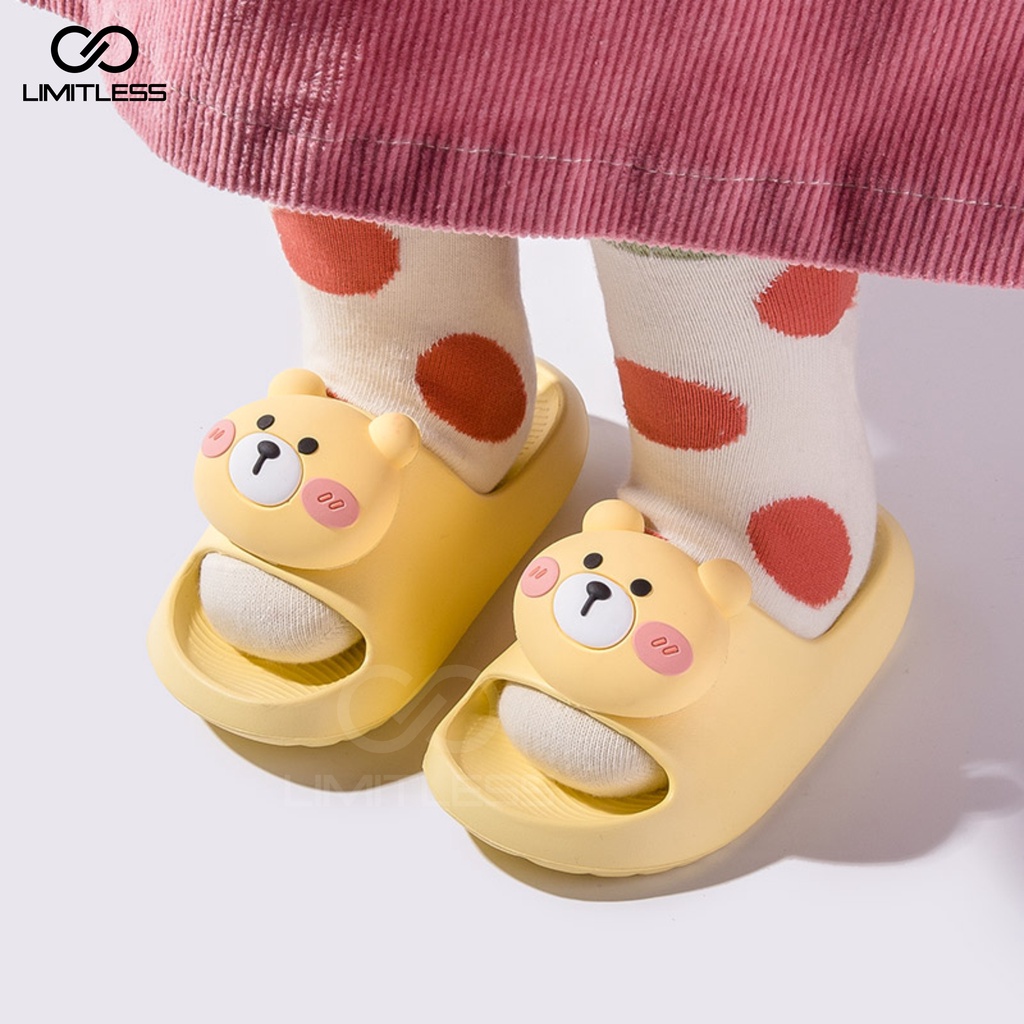 Sandal Slop Anak Lucu Empuk Sendal Anak Perempuan Slip On Unisex Karakter Cute Sandal Karet Anak Eva