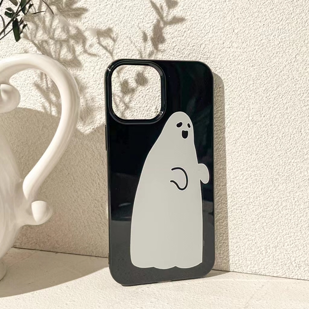 IPHONE Ins Pola Hantu Cocok Untuk Iphone14 14pro 14plus 13 13mini 13pro 13prm iPhone12 7Plus 8Plus Xr XS 13 12mini Pro Max TPU Empat Sudut Casing Ponsel Tahan Guncangan