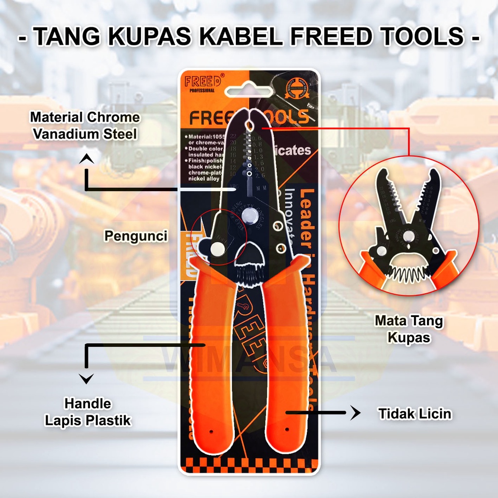 TANG KUPAS KABEL FREED TOOLS - CRIMPING KABEL
