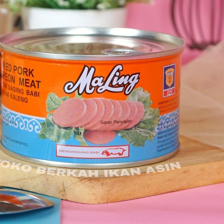 

♂ MA LING Canned Pork / Daging Babi Maling Luncheon Meat - TTS 397 GRAM - BESAR ♜
