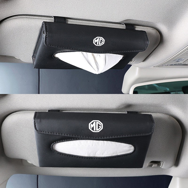 Mg Tempat Penyimpanan Tissue Sun Visor Mobil Auto Paper Towel Kulit Tissue Box Untuk HS ZS EP MG5 MG3 Ev5 6 2022 Extender