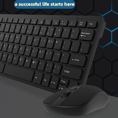 ۝ keyboard wireless and mouse set gaming combo paket mini slim GKM901-Hitam/Keyboard wireless mouse 