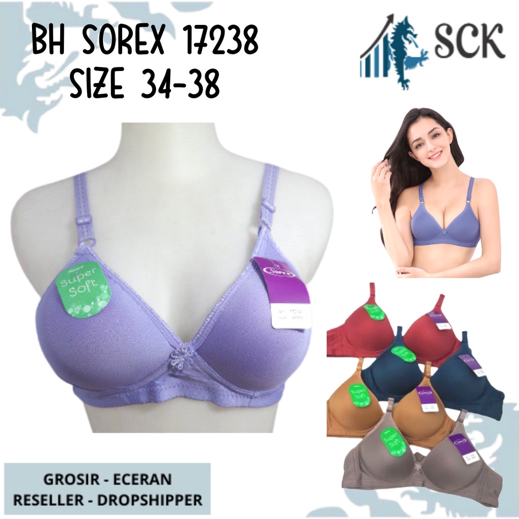 BH SOREX 17238 Tanpa Kawat Busa Tipis Soft / BH SOREX 17238  Soft / BH SOREX / Pakaian Dalam SOREX 17238 - sckmenwear GROSIR