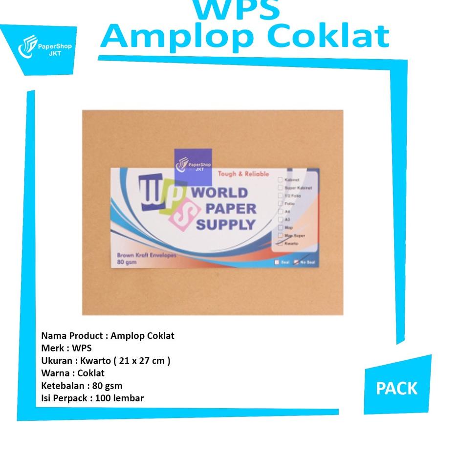 

Lebih Untung WPS - Amplop Coklat Ukuran Kwarto ( 21 x 27 cm ) 80gsm - Pack