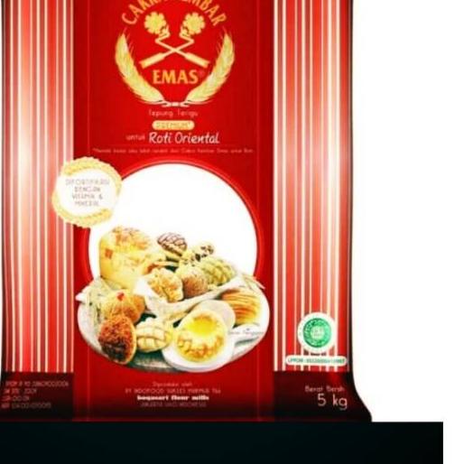 

ⅎ TEPUNG CAKRA KEMBAR EMAS BOGASARI UNTUK ROTI ORIENTAL 5 KG ♩