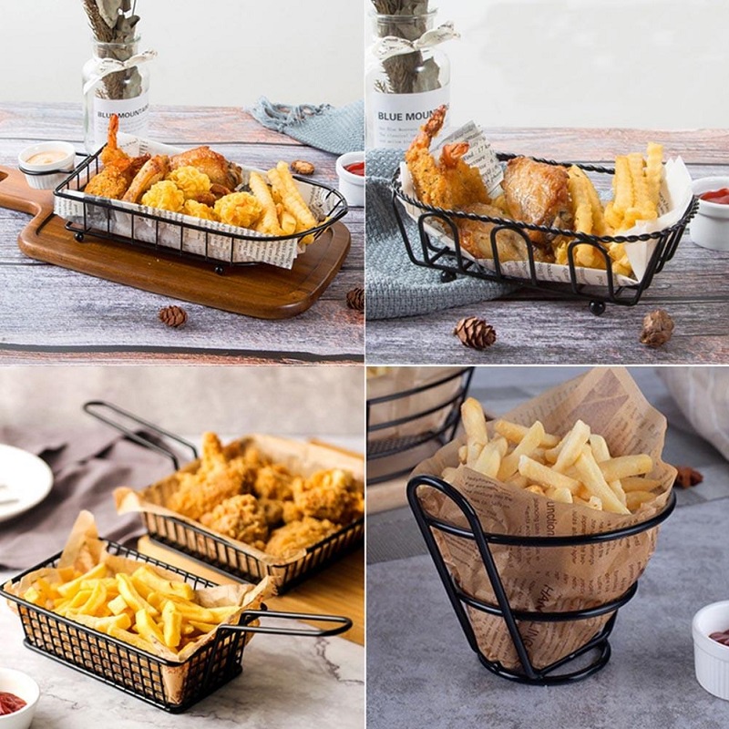 French Fries Serving Basket/Wadah Kentang Goreng/Keranjang Kentang/Fries Keranjang/Wadah Keranjang Saji Kentang