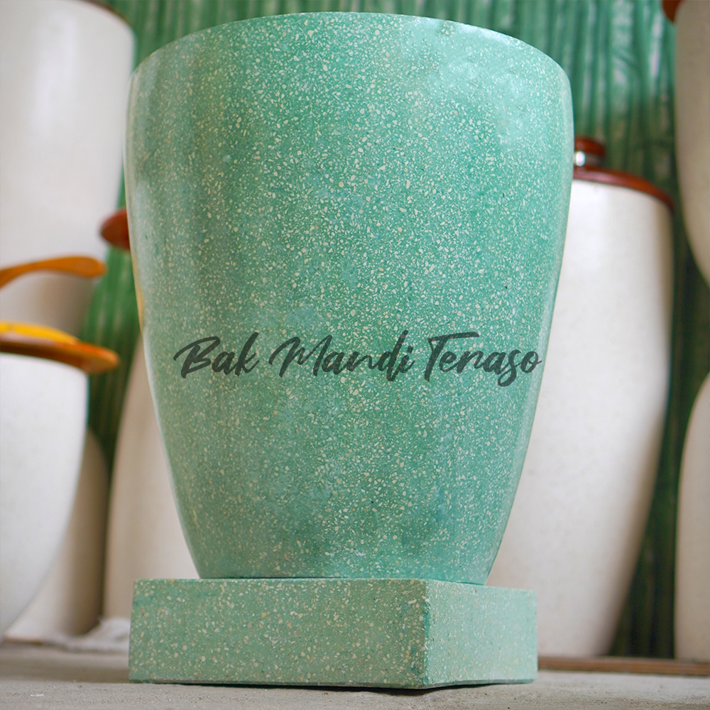 Bak mandi teraso Tipe Uin Gelas 65x45 CM Hijau BAK MANDI MARMER TERRAZZO