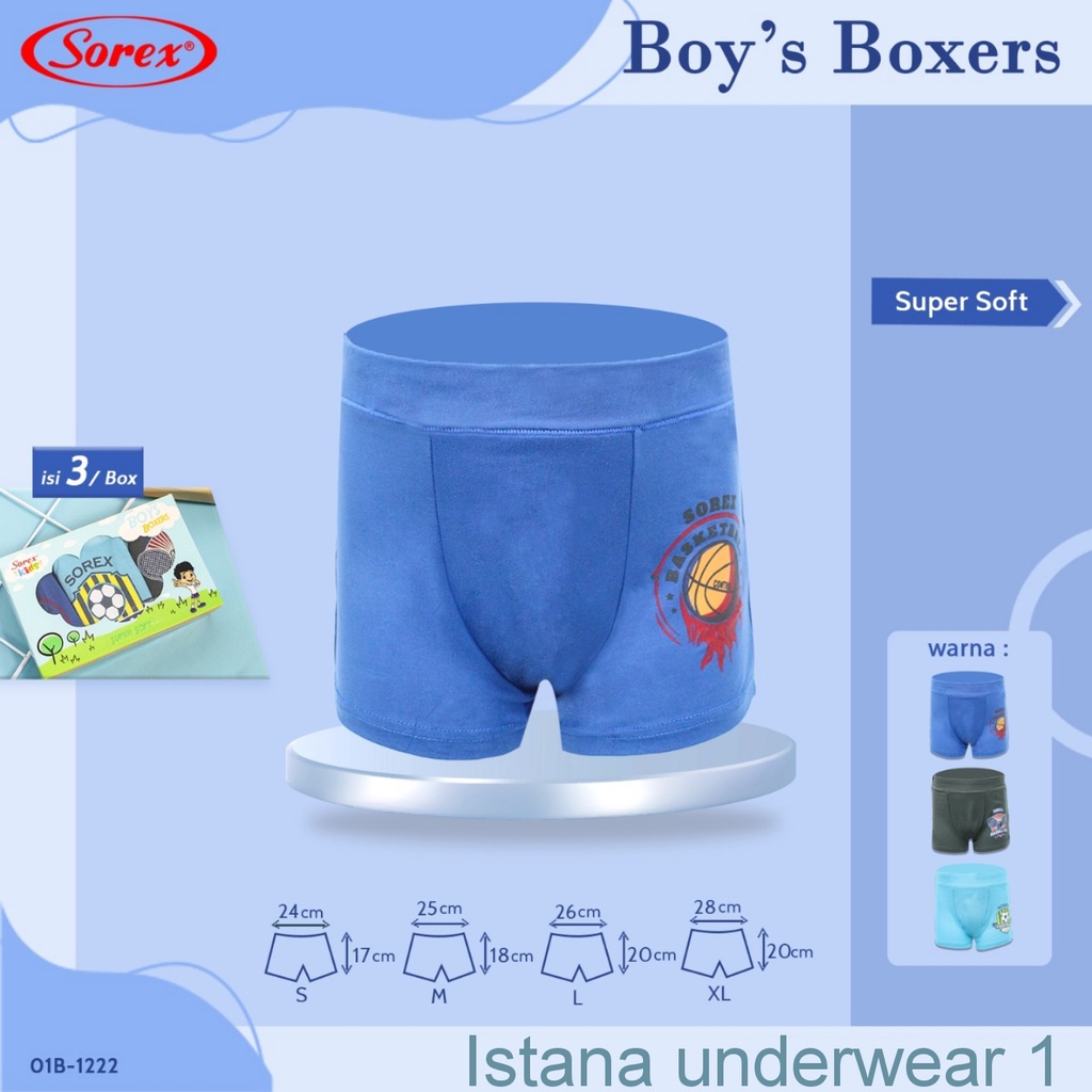 (1BOX ISI 3PCS)Celana dalam anak laki sorex | Boxer sorex anak laki