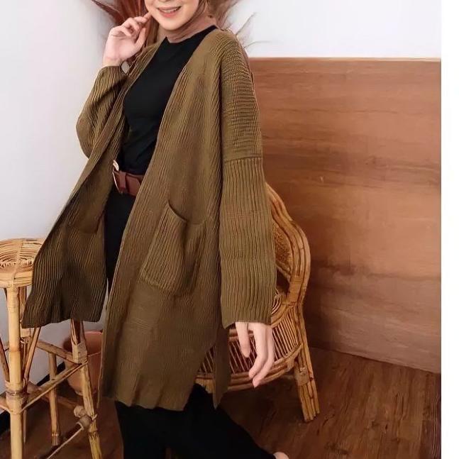 ★ Cardigan Rajut Long Oversize Jumbo ✬