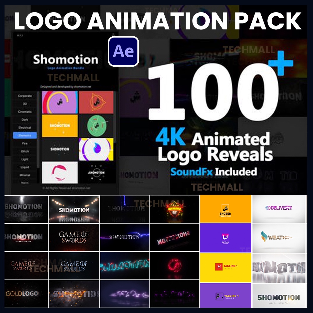 

NS 100+ Animated Logo Reveals Animation Pack for After Effects | 4K