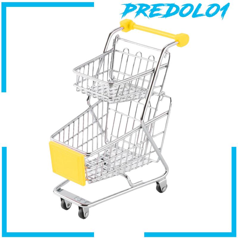 [Predolo1] Mainan Penyimpanan Handcart Supermarket Mini Untuk Anak Perempuan Anak Hadiah Liburan