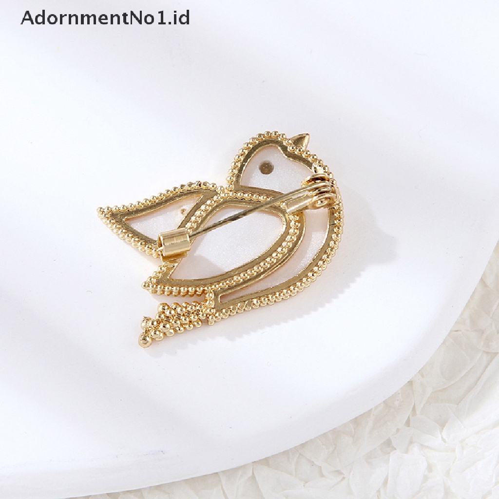 [AdornmentNo1] Bros Burung Enamel Putih Bros Dove of peace Untuk Pesta Perjamuan Clothese Jewelry [ID]