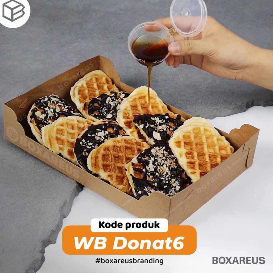 ☃ Box Donat isi 6 | Dus Donat Laminasi | Kotak Mika | WB DONAT6 ℮