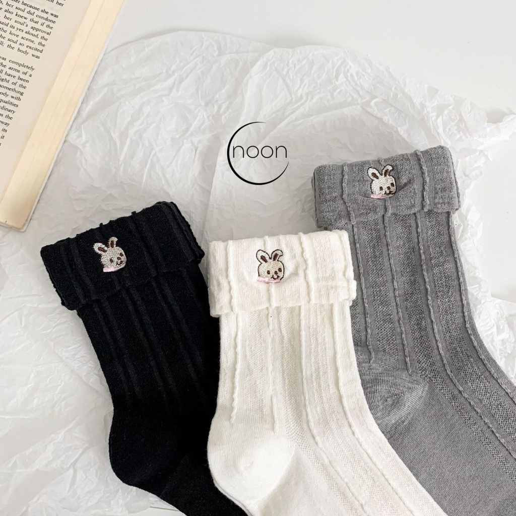 NOON ( fluff / 보풀 ) Kaos Kaki Wanita Korea Dewasa Sneakers Sekolah SMA Kerja Kantor Kuliah Pendek Semata Kaki Ankle Socks Motif Lucu Imut Import Converse Vans Keds Putih Sniker Snikers Impor Murah