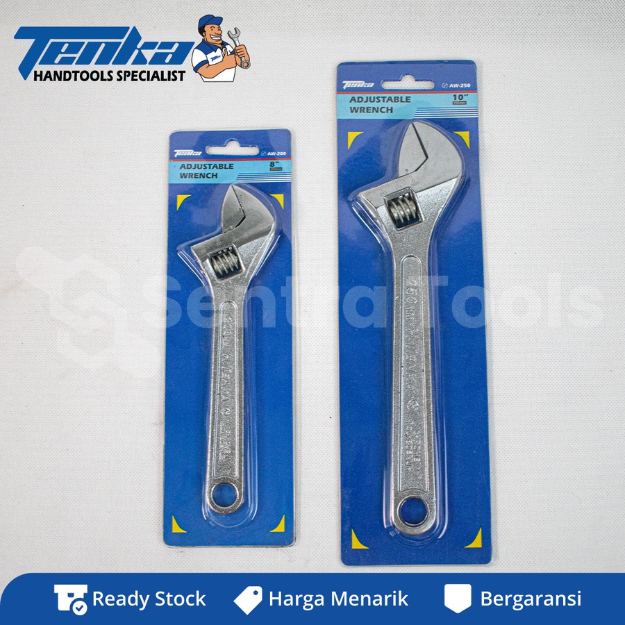 Kunci Inggris Adjustable Wrench Tenka Ukuran 8 / 10 Inch