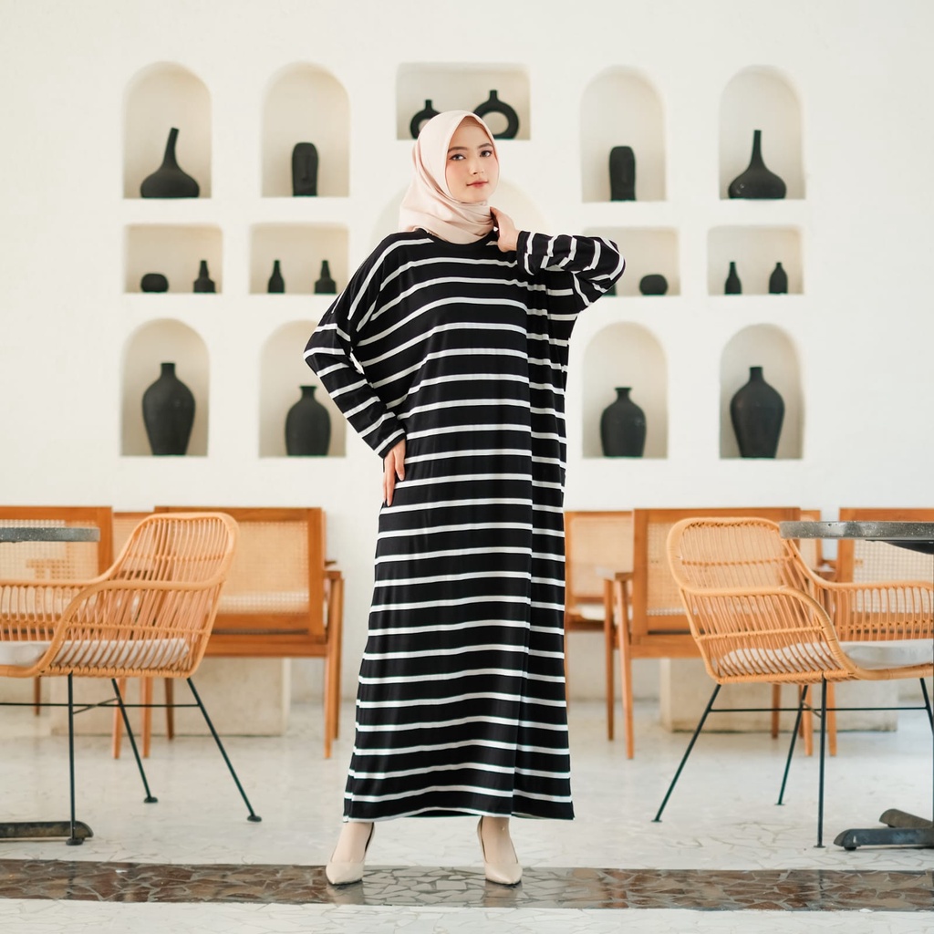 PIK - Gamis Salur Akira (All Size)/ Pakaian Muslim Wanita/ Gamis Wanita/ Model Terbaru