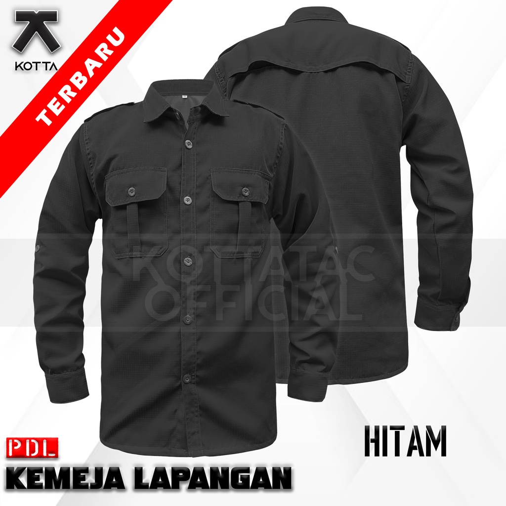 KEMEJA PDL HITAM - KEMEJA LAPANGAN HITAM - KEMEJA OUTDOOR HITAM